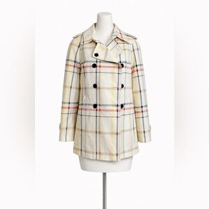 Coach Plaid Double Breasted Trench Jacket Coat Size M – Missing Belt